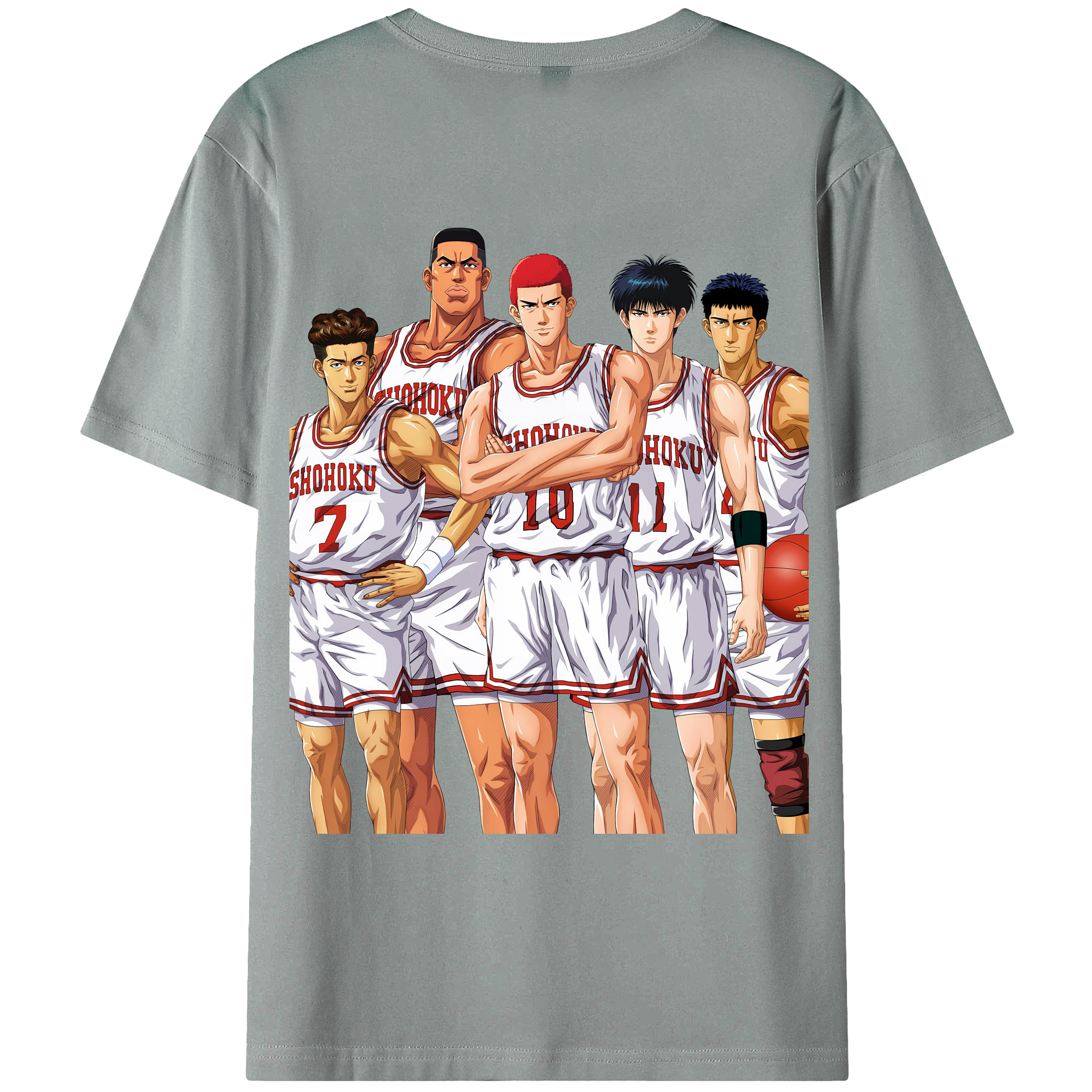 （画像用） SLAM DUNK／スラムダンク 綿100％ メンズ半袖Tシャツ（バックプリント） 通気性